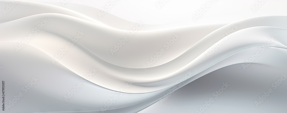 Aufkleber an elegant white background with wavy pattern generative ai