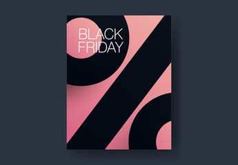 Pink Black Friday Sale Poster with Percentage Sign