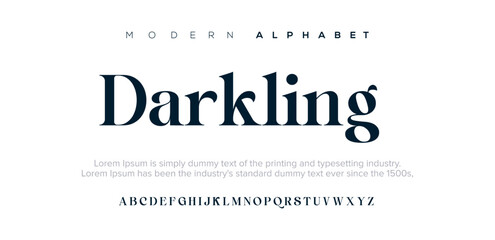 Darkling Elegant Font Uppercase Lowercase and Number. Classic Lettering Minimal Fashion Designs. Typography modern serif fonts regular decorative vintage concept. vector illustration