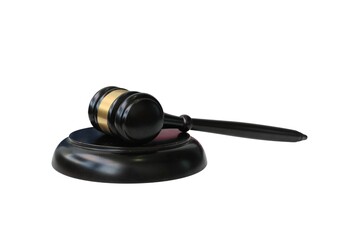 Judge's gavel on white background