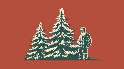 Naklejka premium 2024 new year christmas, classic illustration