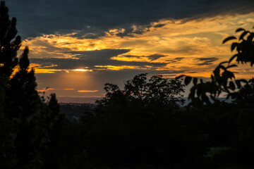 Golden summer sunset