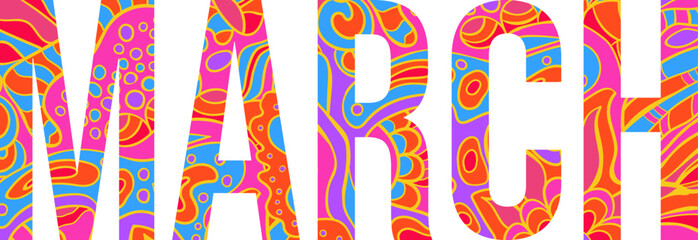 March month text creative design