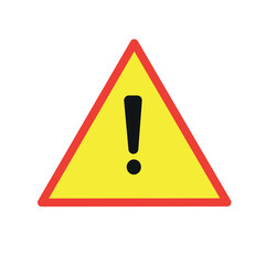 Vector illustration. Danger warning symbol. Exclamation mark. Isolated on a white background. Flat design style.
