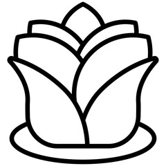 lotus black outline icon, for health and beauty theme.