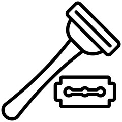 razor black outline icon, for woman beauty theme.