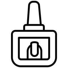 nail polis black outline icon, for woman beauty theme.