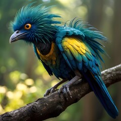 Alien Bird with Feathers and Claws Generative AI