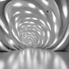 abstract white architecture interior concept background. 3d render illustration abstract white