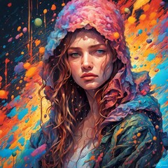 colorful illustration of a beautiful girl colorful illustration of a beautiful girl colorful il