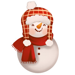 Snowman illustration, Christmas decoration,  cute illustration, printable, clipart 