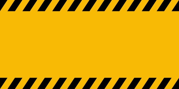 Black and yellow warning line striped rectangular background. warning sign template. Vector illustration