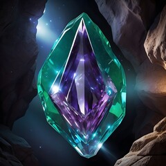 Alien Crystal with Crystals and Lights Generative AI