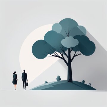 vector illustration of a couple in the park vector illustration of a couple in the parkman and