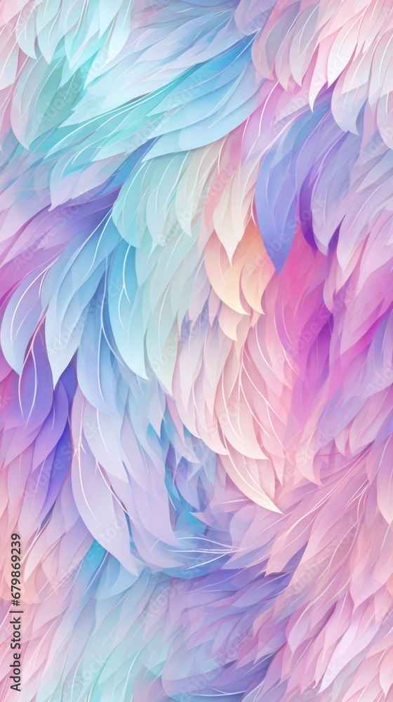 Poster a close up of a colorful feather pattern.
