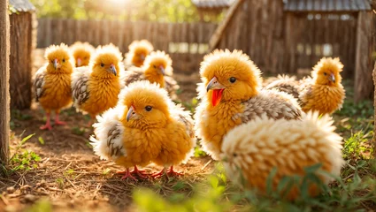  Cute little chickens on the farm © tanya78