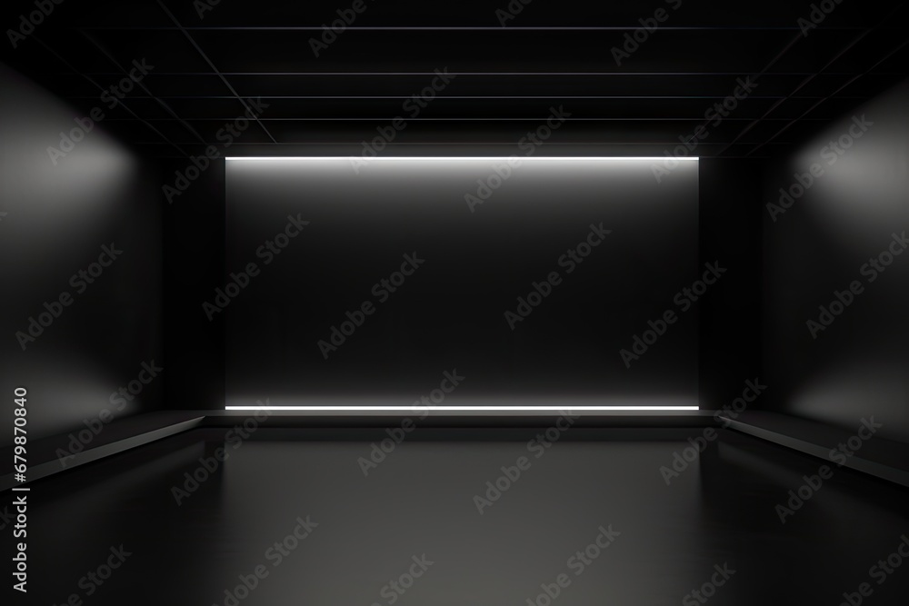 Poster a black area with an empty space on it generative ai