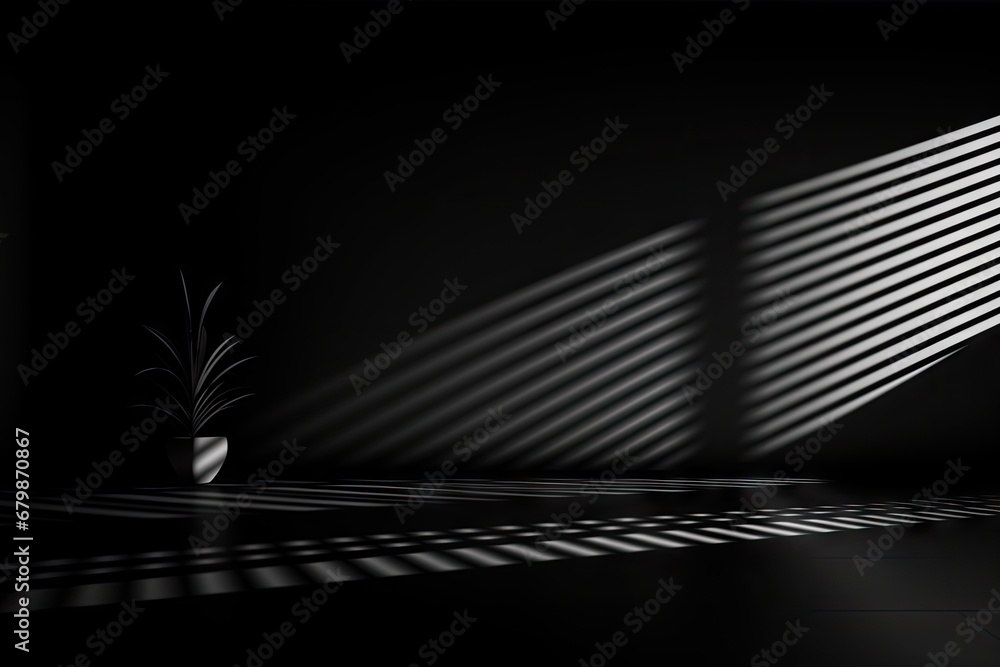 Aufkleber black background with shadow generative ai