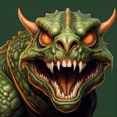 Scaled Fanged Alien Monster Generative AI
