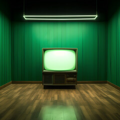 TV Blank Screen Empty Room Generative AI