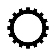 A black gear isolated on transparent background