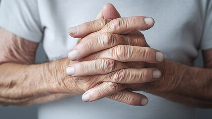 hands of the elderly person - Powered by Adobe