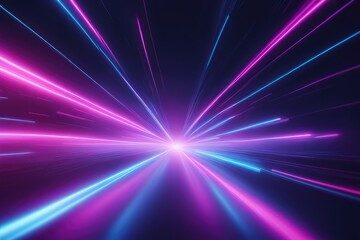 Fototapeta premium 3d render technology abstract colorful high-speed light trails background, motion effect, neon fastest glowing light, empty space scene, spotlight, cyber futuristic sci-fi background