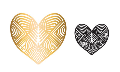 gold and black heart shape with ornaments