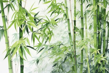 watercolor bamboo painting bamboo Background Bamboo watercolor stems and leaves