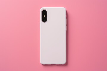 single white silicone phone case against a soft pink background