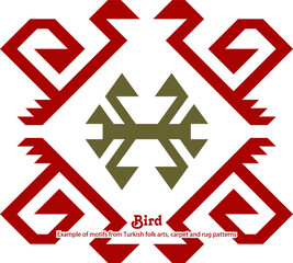 Turkish Rug and carpet design vector motif,