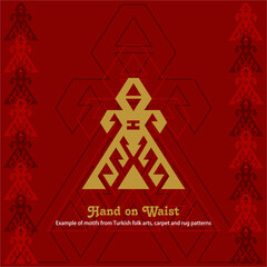 Turkish Rug and carpet design vector motif,