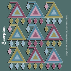Turkish Rug and carpet design vector motif,