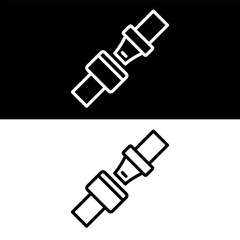 Safety Belt Icon, Black and White Version