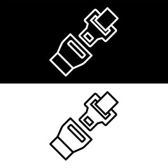 Safety Belt Icon, Black and White Version