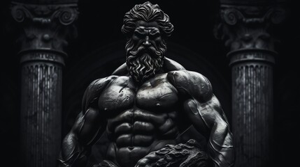 a statue of a muscular man