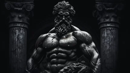 Fotobehang a statue of a muscular man © Dogaru
