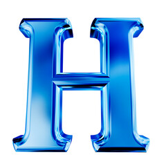 Blue symbol with bevel. letter h