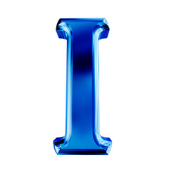 Blue symbol with bevel. letter i