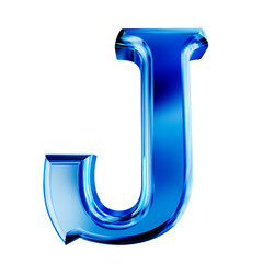 Blue symbol with bevel. letter j