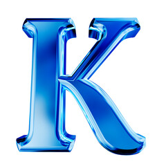 Blue symbol with bevel. letter k