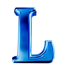 Blue symbol with bevel. letter l