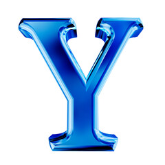 Blue symbol with bevel. letter y