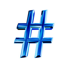 Obraz premium Blue symbol with bevel