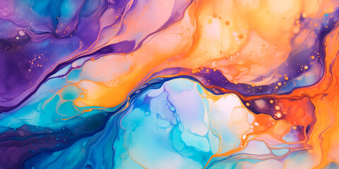 Abstract colorful background with fluid art.