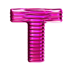 Purple symbol with ribbed horizontal. letter t