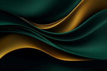 Yellow and Emerald Green Soft Wavy Background