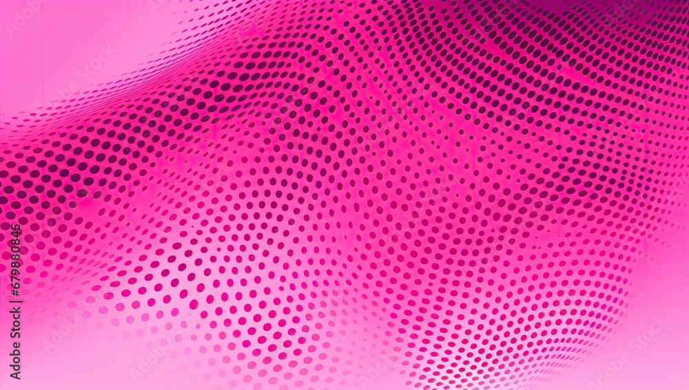 Poster pink retro halftone pattern abstract design generative ai