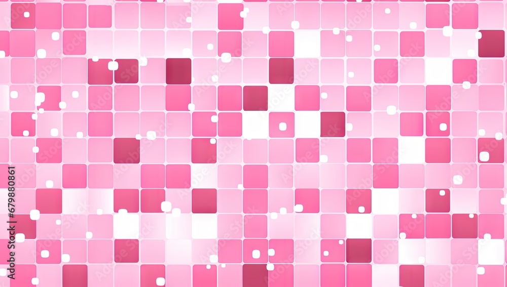 Poster this is a pink retro square pattern with dots generative ai