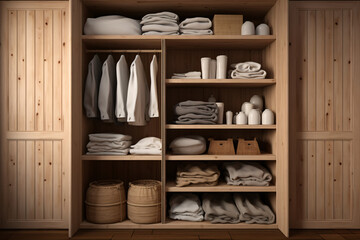 Fototapeta na wymiar Neatly organized wardrobe